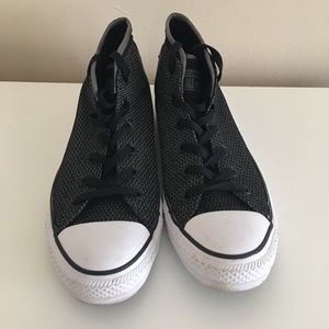 Converse Grey Black Textured High Tops Sneakers